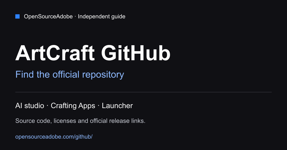 ArtCraft GitHub: Official Studio, App Repos & Downloads